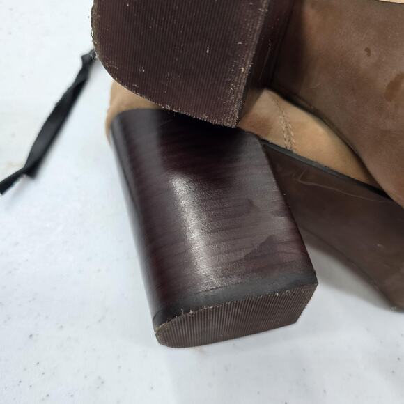 Jeffrey Campbell Boots Womens Size 10 Tan Rumble Suede Block Heel Ankle Booties - Picture 9 of 12